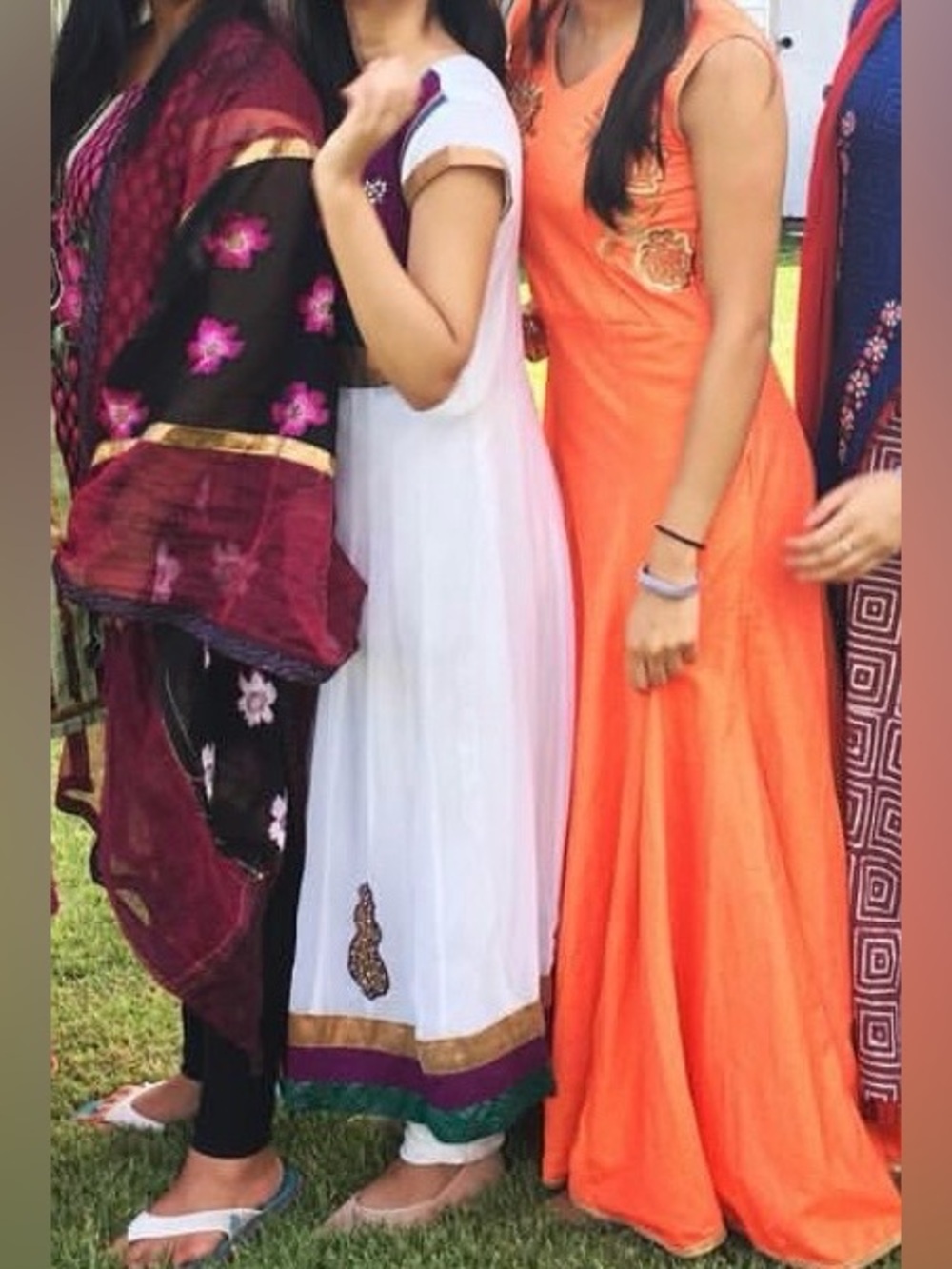 Indian Orange Embroidered Women’s Dress with dupatta and pants